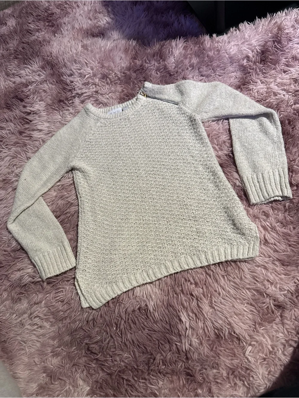 Children’s Place Cream Crewneck Textured Knit Sweater
